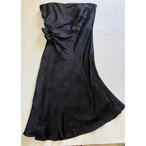 VTG Banana Republic Silk Dress Womens Sz 12 Black Coquette Whimsigoth Y2K